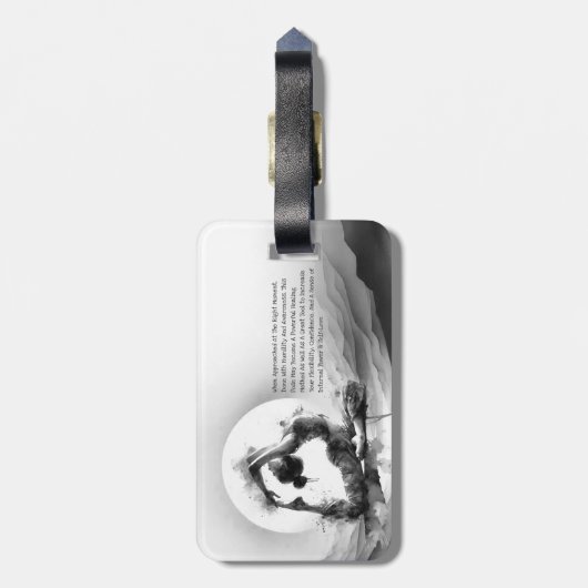 Yoga Reiki One-Legged King Pigeon Pose Waterverf Bagagelabel (Achterkant verticaal)