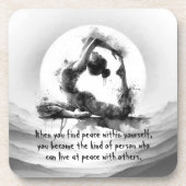 Yoga Reiki One-Legged King Pigeon Pose Waterverf Bier Onderzetter (Voorkant)