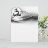 Yoga Reiki One-Legged King Pigeon Pose Waterverf Briefhoofd (Staand voorkant)