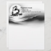 Yoga Reiki One-Legged King Pigeon Pose Waterverf Briefhoofd (Voorkant / Achterkant)