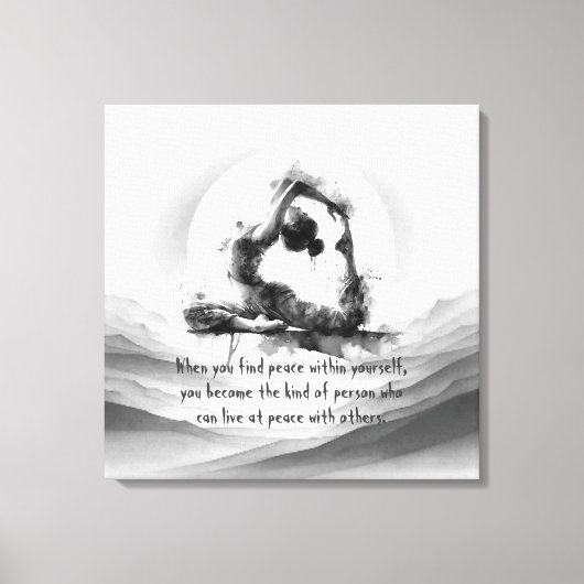 Yoga Reiki One-Legged King Pigeon Pose Waterverf Canvas Afdruk (Voorkant)