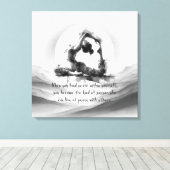 Yoga Reiki One-Legged King Pigeon Pose Waterverf Canvas Afdruk (Insitu (Houten vloer))