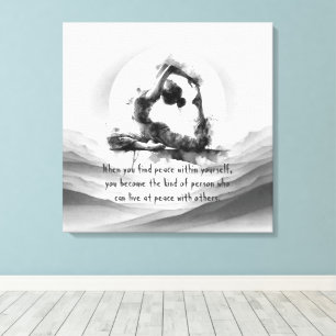 Yoga Reiki One-Legged King Pigeon Pose Waterverf Canvas Afdruk