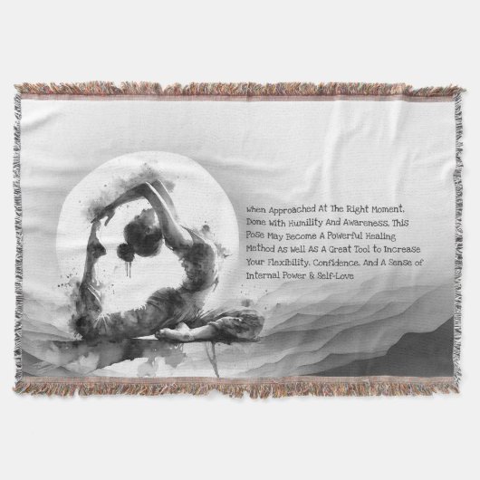 Yoga Reiki One-Legged King Pigeon Pose Waterverf Deken (Voorkant)