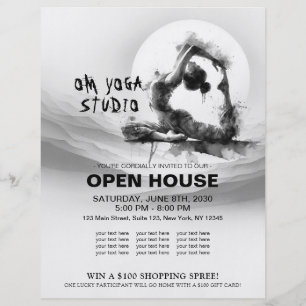 Yoga Reiki One-Legged King Pigeon Pose Waterverf Flyer