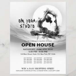 Yoga Reiki One-Legged King Pigeon Pose Waterverf Flyer