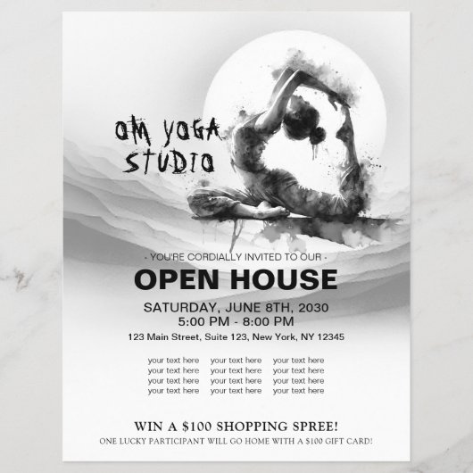 Yoga Reiki One-Legged King Pigeon Pose Waterverf Flyer (Voorkant)