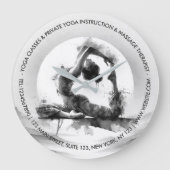 Yoga Reiki One-Legged King Pigeon Pose Waterverf Grote Klok (Voorkant)