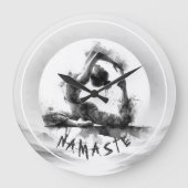 Yoga Reiki One-Legged King Pigeon Pose Waterverf Grote Klok (Voorkant)