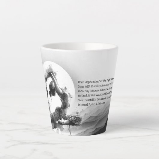 Yoga Reiki One-Legged King Pigeon Pose Waterverf Latte Mok (Voorkant)