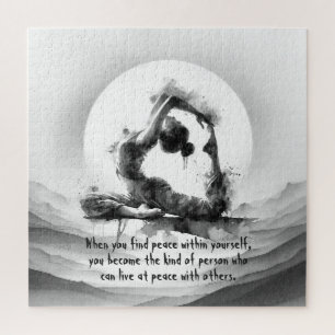 Yoga Reiki One-Legged King Pigeon Pose Waterverf Legpuzzel