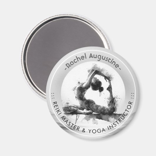 Yoga Reiki One-Legged King Pigeon Pose Waterverf Magneet (Voorkant / Achterkant)