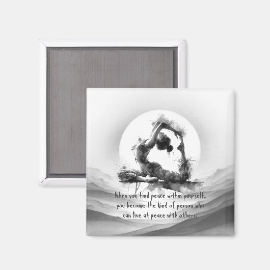 Yoga Reiki One-Legged King Pigeon Pose Waterverf Magneet (Voorkant / Achterkant)