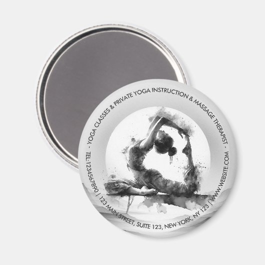 Yoga Reiki One-Legged King Pigeon Pose Waterverf Magneet (Voorkant / Achterkant)