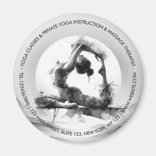 Yoga Reiki One-Legged King Pigeon Pose Waterverf Magneet (Voorkant)