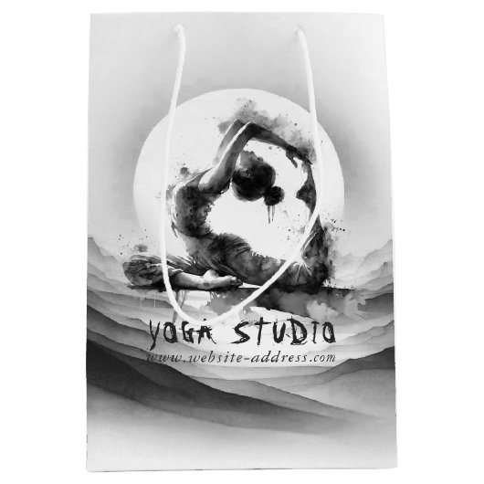 Yoga Reiki One-Legged King Pigeon Pose Waterverf Medium Cadeauzakje (Voorkant)