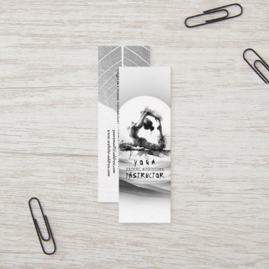 Yoga Reiki One-Legged King Pigeon Pose Waterverf Mini Visitekaartje (Voorkant / Achterkant in situ)