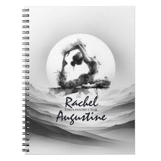 Yoga Reiki One-Legged King Pigeon Pose Waterverf Notitieboek (Voorkant)