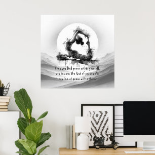 Yoga Reiki One-Legged King Pigeon Pose Waterverf Poster