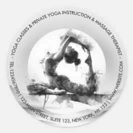 Yoga Reiki One-Legged King Pigeon Pose Waterverf Ronde Sticker