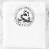 Yoga Reiki One-Legged King Pigeon Pose Waterverf Ronde Sticker (Tas)
