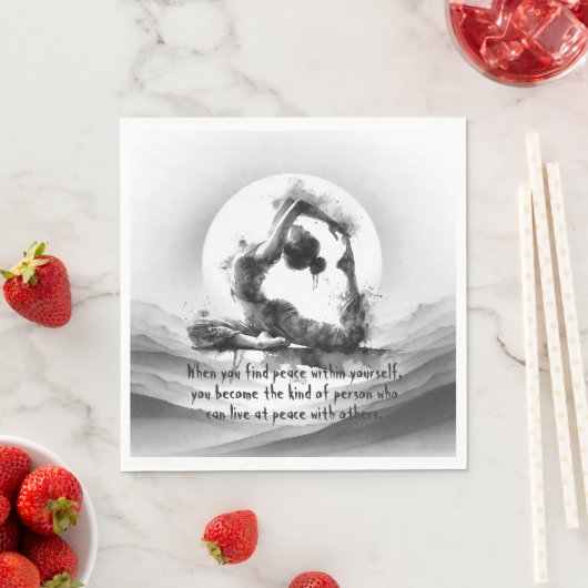 Yoga Reiki One-Legged King Pigeon Pose Waterverf Servet (Insitu)