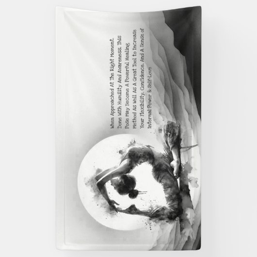 Yoga Reiki One-Legged King Pigeon Pose Waterverf Spandoek (Verticaal)