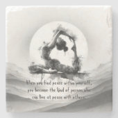 Yoga Reiki One-Legged King Pigeon Pose Waterverf Stenen Onderzetter (Voorkant)