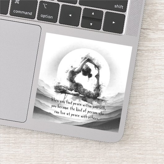 Yoga Reiki One-Legged King Pigeon Pose Waterverf Sticker (Detail)