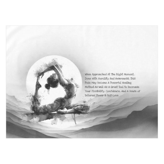 Yoga Reiki One-Legged King Pigeon Pose Waterverf Tafelkleed (Voorkant (Horizontaal))
