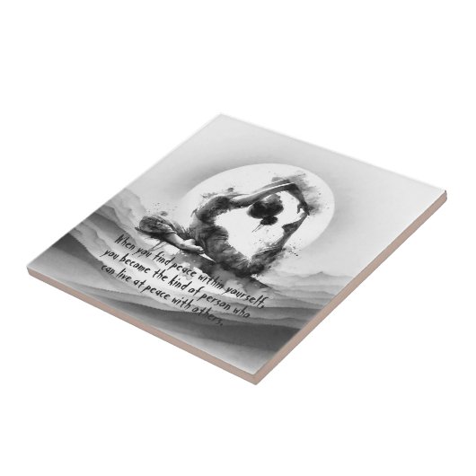 Yoga Reiki One-Legged King Pigeon Pose Waterverf Tegeltje (Zijkant)