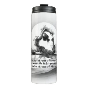 Yoga Reiki One-Legged King Pigeon Pose Waterverf Thermosbeker