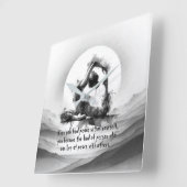 Yoga Reiki One-Legged King Pigeon Pose Waterverf Vierkante Klok (Hoek)