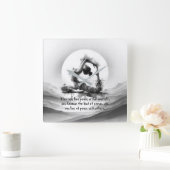 Yoga Reiki One-Legged King Pigeon Pose Waterverf Vierkante Klok (Huis)