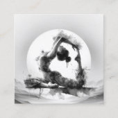 Yoga Reiki One-Legged King Pigeon Pose Waterverf Vierkante Visitekaartje (Voorkant)