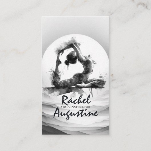 Yoga Reiki One-Legged King Pigeon Pose Waterverf Visitekaartje (Voorkant)