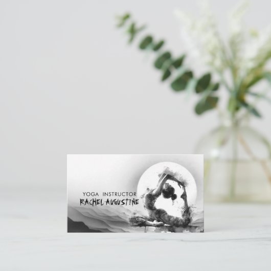 Yoga Reiki One-Legged King Pigeon Pose Waterverf Visitekaartje (Staand voorkant)