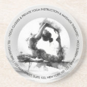 Yoga Reiki One-Legged King Pigeon Pose Waterverf Zandsteen Onderzetter (Voorkant)