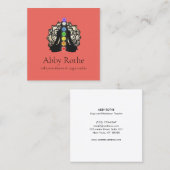 Yoga Reiki Practitioner met Chakra Gold Lotus Vierkante Visitekaartje (Voorkant / Achterkant)