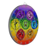 YOGA REIKI SEVEN CHAKRA SYMBOLS RAINBOW DART BOARD DARTBORD (Voorkant Links)