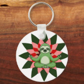 Yoga Relaxation with Elegant Floral Art Sleutelhanger (Voorkant)