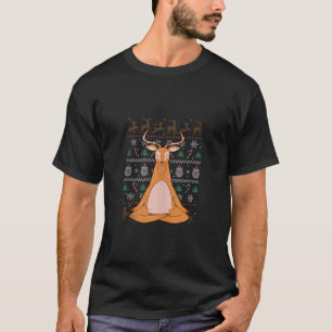 Yoga Rendier Lelijke Kerst Yoga Pose Xmas Herten T-shirt