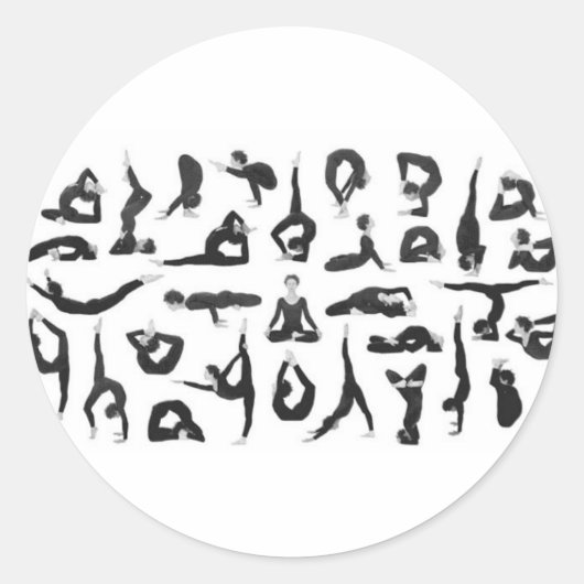 Yoga Ronde Sticker (Voorkant)