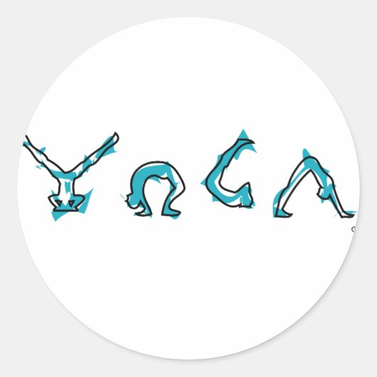 Yoga Ronde Sticker (Voorkant)