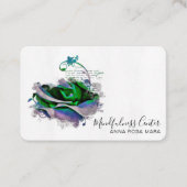 *~* Yoga ROOS QR Meditation Reiki Floral Flower Visitekaartje (Voorkant)