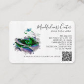 *~* Yoga ROOS QR Meditation Reiki Floral Flower Visitekaartje (Achterkant)