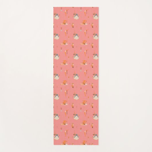 Yoga Routine Poses Stretches Roze Yogamat (Voorkant)