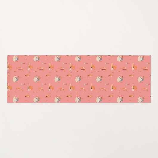 Yoga Routine Poses Stretches Roze Yogamat (Voorkant (horizontaal))