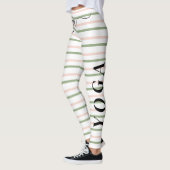 Yoga Roze en Groene Strepen Ademen Leggings (Links)