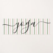 Yoga Roze en Groene Strepen Ademen Yogamat (Voorkant (horizontaal))